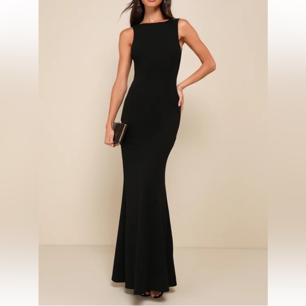 Lulus - Love In Your Eyes Black Knotted Mermaid Maxi Dress